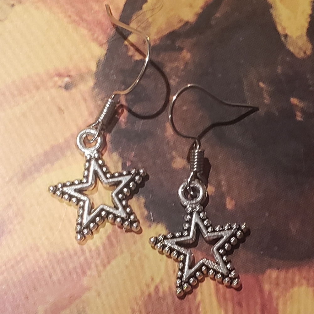 SILVER Star Earrings